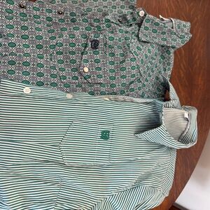 Cinch Women's western Green patterned long sleeve shirt lot size large